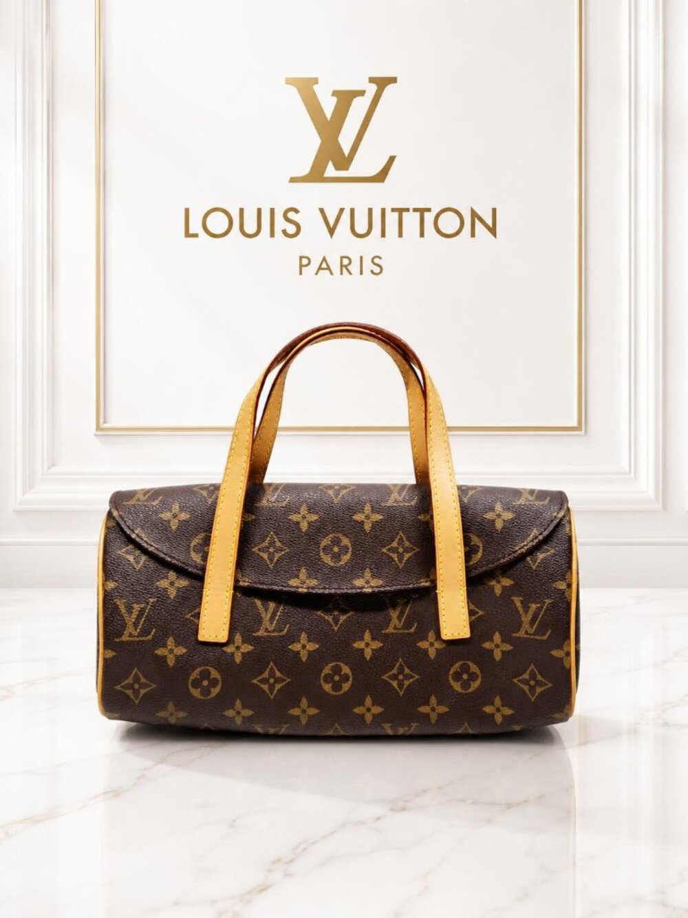 Authentic Louis Vuitton Sonatine Monogram Top Handle/Shoulder Bag